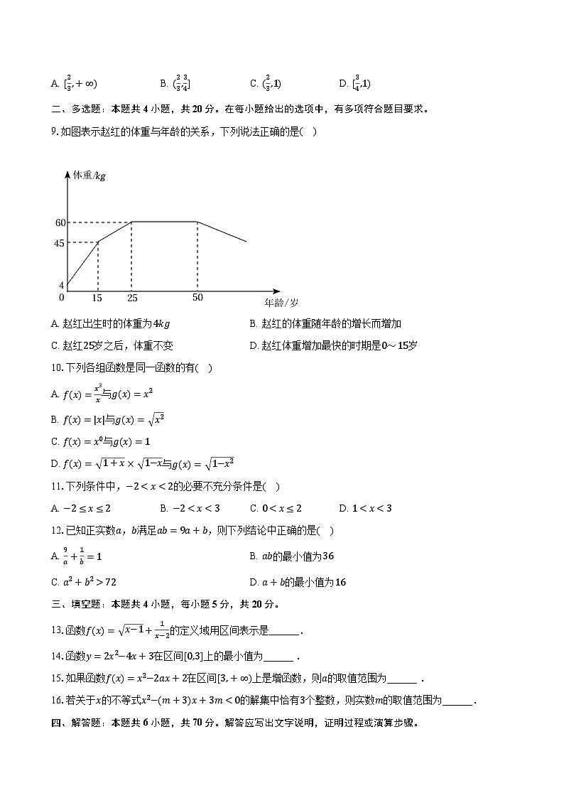 2023-2024学年广东省湛江二十一中高一（上）期中数学试卷（含解析）02