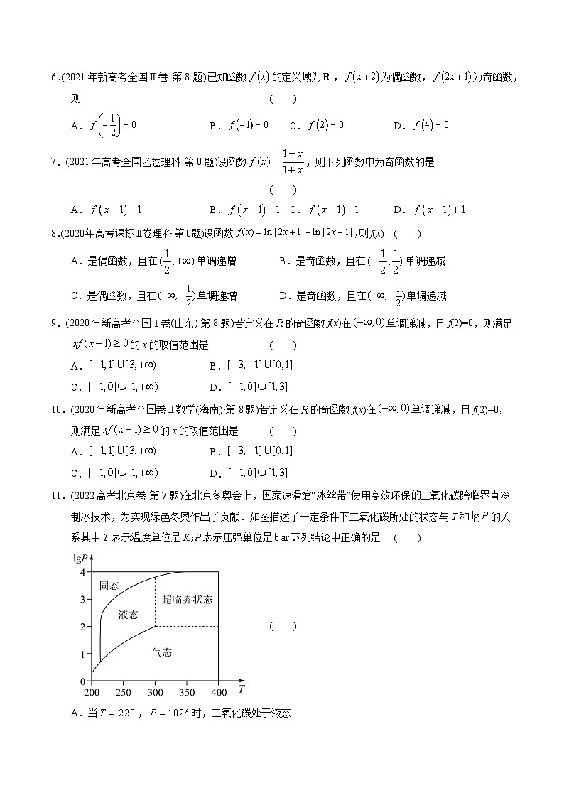 高考数学真题分项汇编（2014-2023） 专题02 函数选择题（理科）（全国通用）（原卷版）03