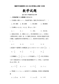 新疆维吾尔自治区乌鲁木齐市实验学校2023-2024学年高三上学期1月月考数学试题（Word版附解析）