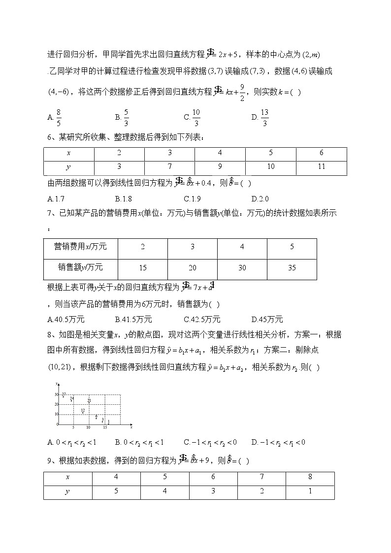 2023-2024学年选择性 必修二 第九 统计 章节测试题(含答案)02