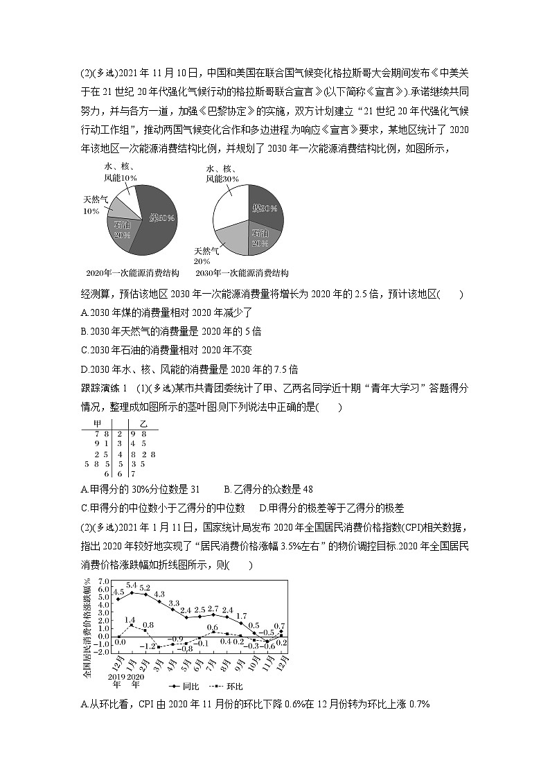 新高考数学二轮复习考点突破学案5.3《统计与成对数据的分析》（原卷版）第2页