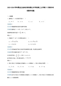 2023-2024学年黑龙江省哈尔滨市第三中学校高二上学期11月期中考试数学试题含答案