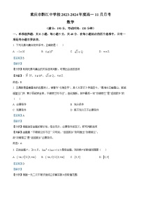 重庆市黔江中学2023-2024学年高一上学期11月月考数学试题（Word版附解析）