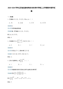 2023-2024学年江西省宜春市高安市灰埠中学高二上学期期中数学试题含答案