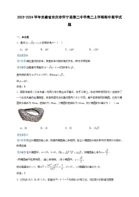 2023-2024学年安徽省安庆市怀宁县第二中学高二上学期期中数学试题含答案