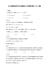 2024届青海省西宁市大通县高三上学期期中数学（文）试题含答案