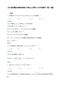 2024届内蒙古赤峰市赤峰二中高三上学期12月月考数学（理）试题含答案