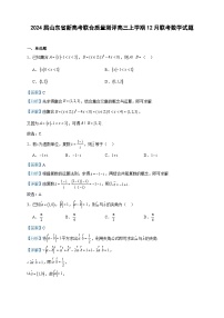 2024届山东省新高考联合质量测评高三上学期12月联考数学试题含答案