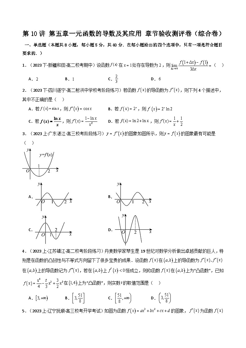 第10讲 第五章 一元函数的导数及其应用 章节验收测评卷（综合卷）-高二数学同步讲练测（人教A版选择性必修第二册）01