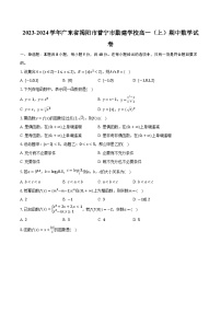 2023-2024学年广东省揭阳市普宁市勤建学校高一（上）期中数学试卷（含解析）