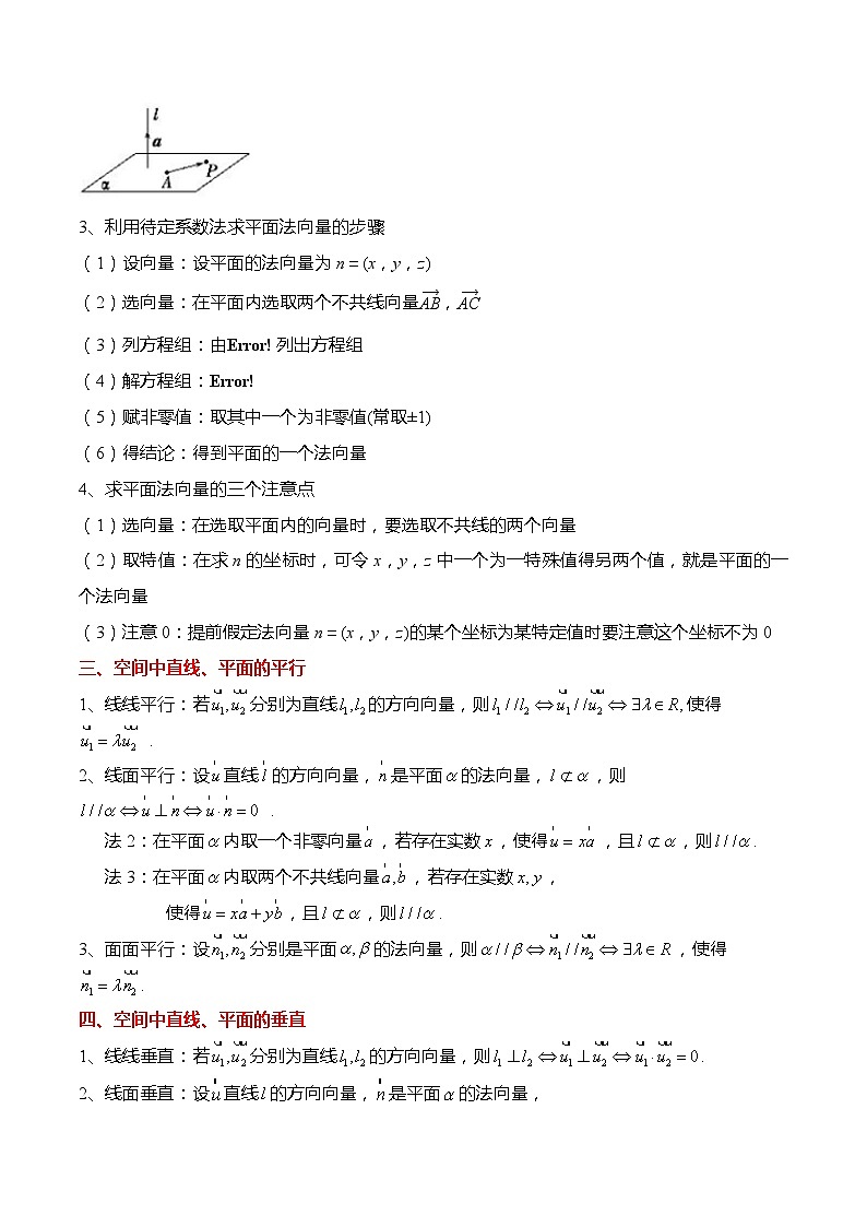 6.3.1&6.3.2 直线的方向向量与平面的法向量、空间线面关系的判定（原卷版）第2页