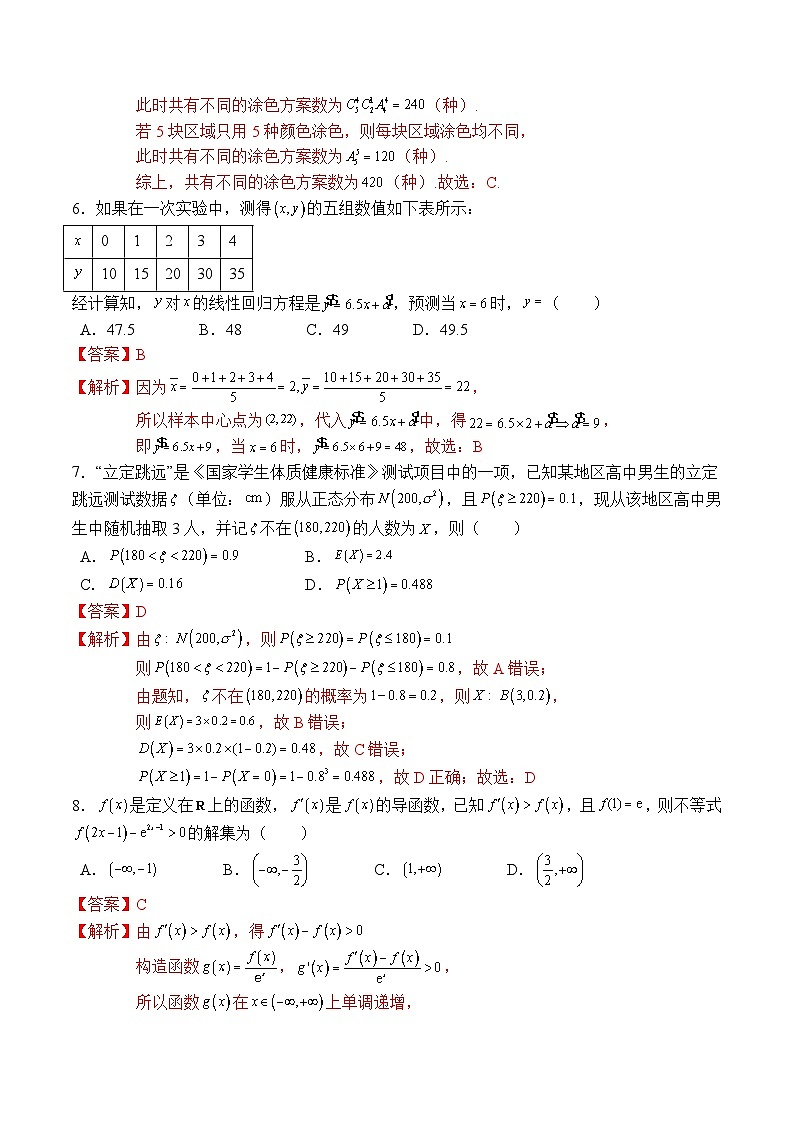 高二数学下学期第二次月考模拟试卷（选择性必修第二册，含数列和导数）（解析版）第3页