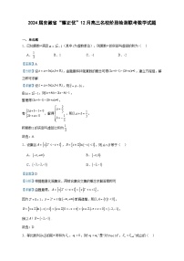 2024届安徽省“耀正优”12月高三名校阶段检测联考数学试题含答案