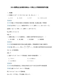 2024届黑龙江省鸡西市密山一中高三上学期期末数学试题含答案