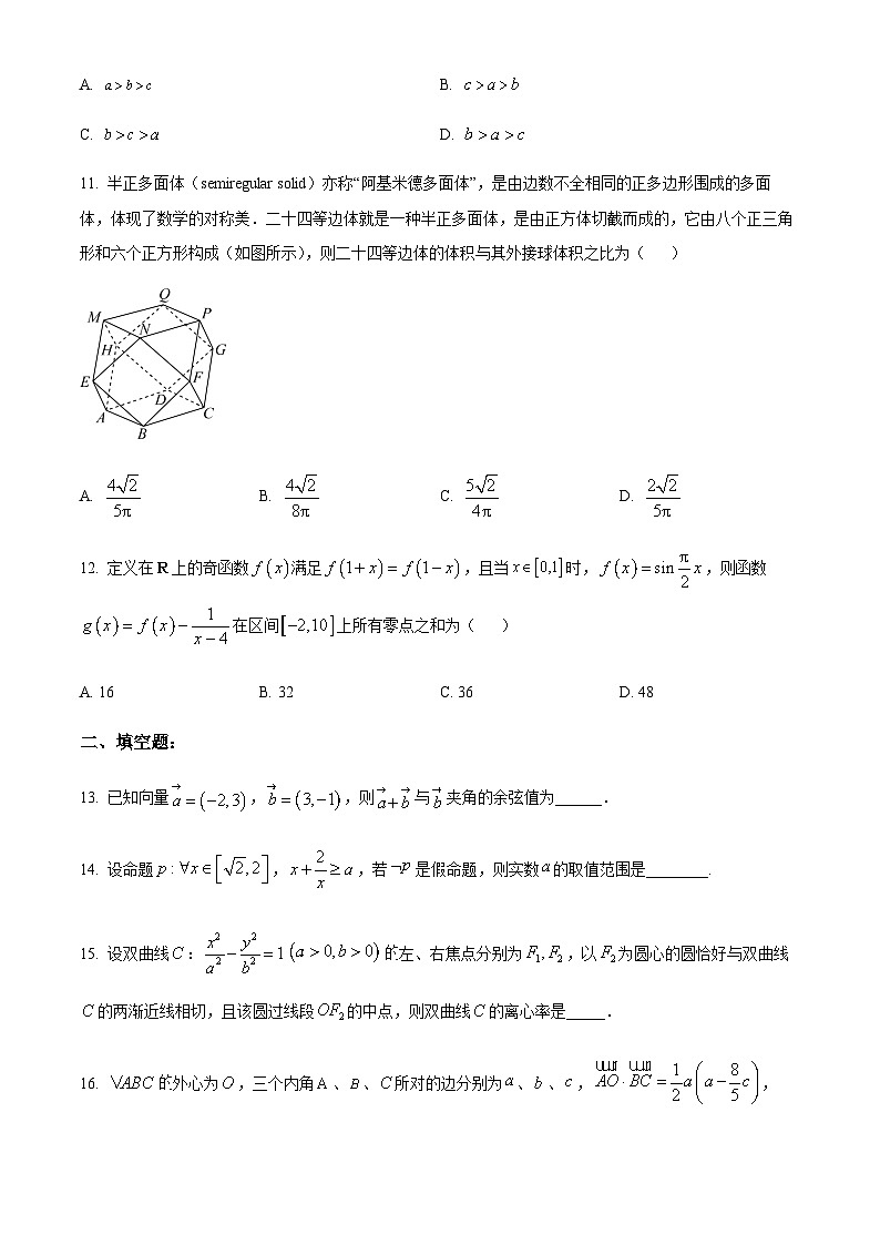 四川省眉山市仁寿第一中学校南校区2024届高三上学期12月月考数学（文）试题  Word版无答案第3页