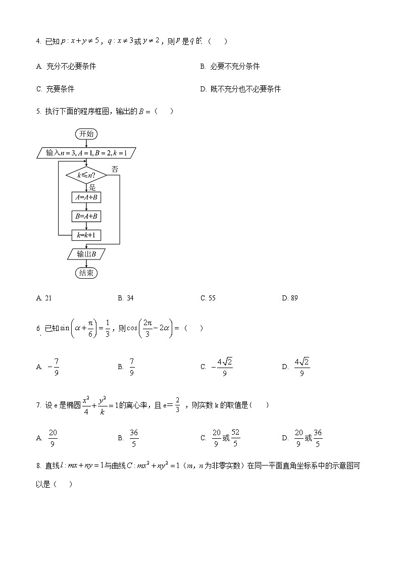 四川省绵阳市南山中学实验学校2024届高三上学期12月月考数学试题  Word版无答案第2页