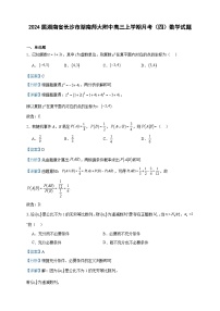 2024届湖南省长沙市湖南师大附中高三上学期月考（四）数学试题含答案