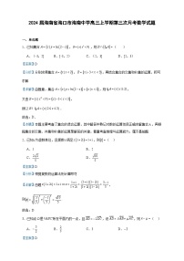2024届海南省海口市海南中学高三上学期第三次月考数学试题含答案