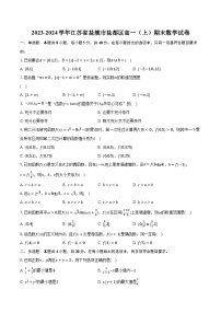 2023-2024学年江苏省盐城市盐都区高一（上）期末数学试卷（含解析）