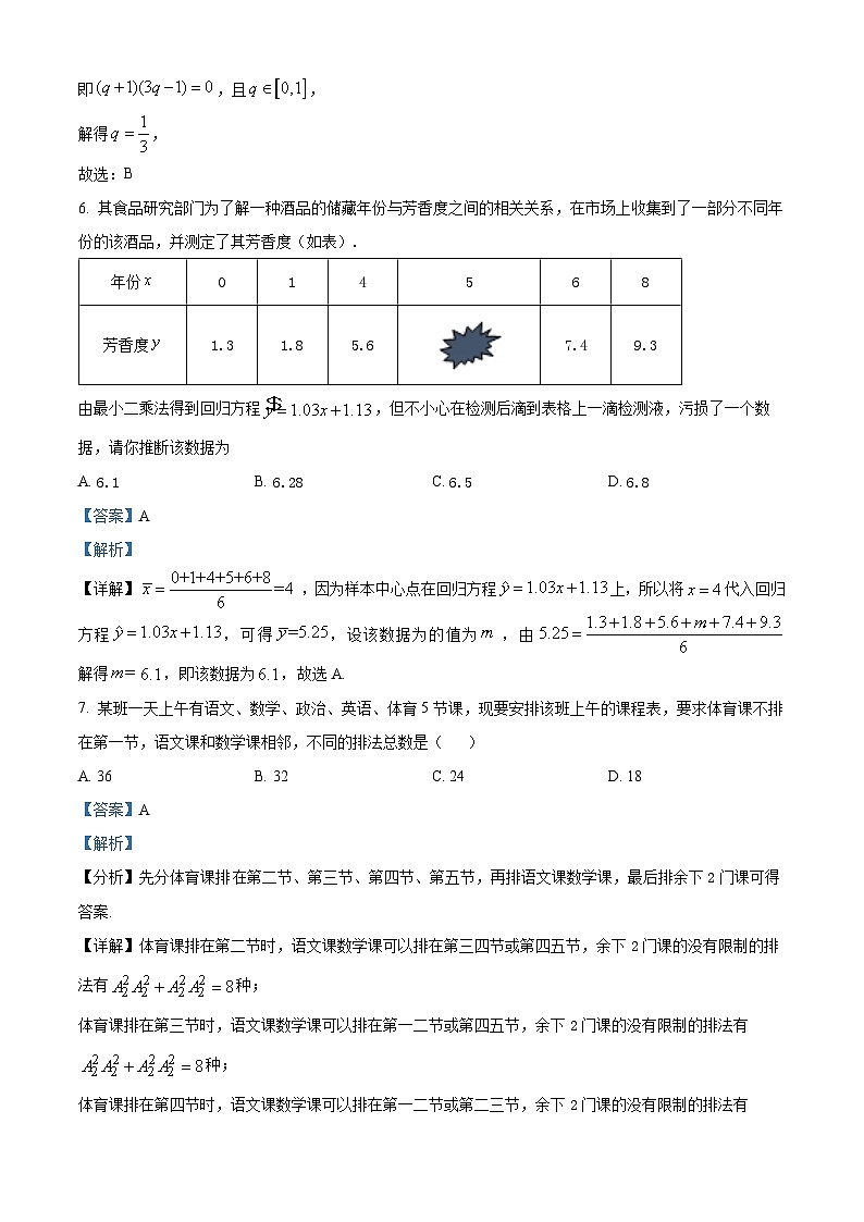 精品解析：广东省肇庆市加美学校2022-2023学年高二下学期期末复习数学练习试题（1）（解析版）第3页