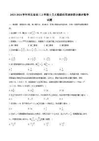 2023-2024学年河北省高三上学期1月大数据应用调研联合测评数学试题（含解析）