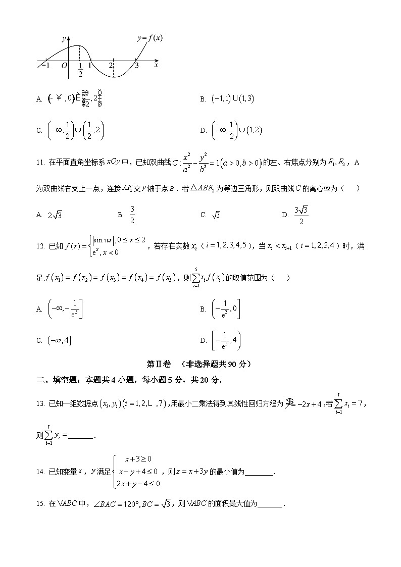 2024渭南高三上学期教学质量检测（Ⅰ）（一模）数学（文）含解析03
