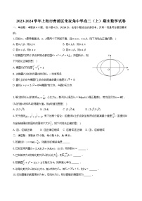 2023-2024学年上海市青浦区朱家角中学高二（上）期末数学试卷（含解析）