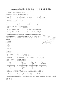 2023-2024学年重庆市北碚区高一（上）期末数学试卷（含解析）