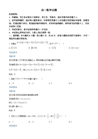 四川省雅安市雅安中学2023-2024学年高一上学期1月月考数学试题（Word版附解析）