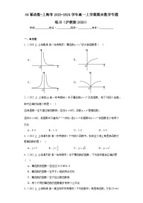 04幂函数-上海市2023-2024学年高一上学期期末数学专题练习（沪教版2020）