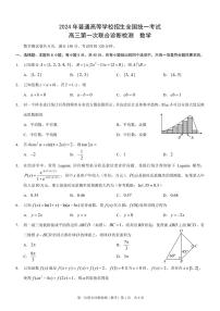2024重庆市普通高等学校招生高三第一次联合诊断检测（康德卷）数学试题