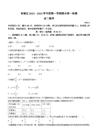 北京市东城区2023-2024学年高二上学期期末统一检测数学试卷