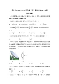 重庆市第八中学校2023-2024学年高二（上）期末考试数学试题（含解析）