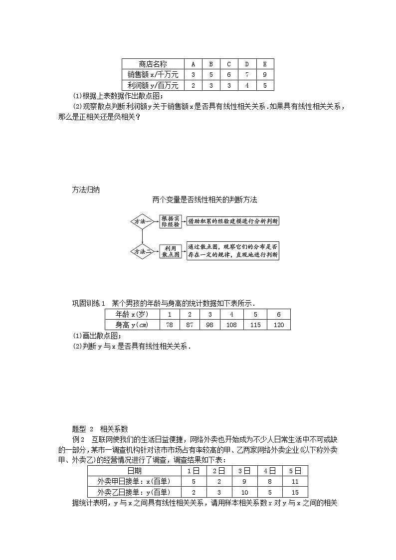 新教材2023版高中数学第4章统计4.1成对数据的统计相关性学案湘教版选择性必修第二册第3页