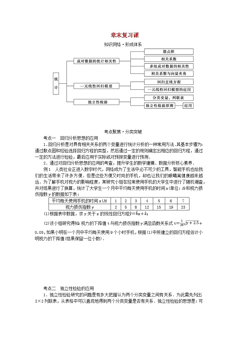 新教材2023版高中数学第4章统计章末复习课学案湘教版选择性必修第二册01
