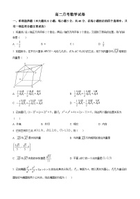 2023-2024学年江西省南昌市第二中学高二上学期第二次月考数学试题