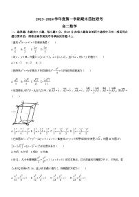 天津市四校2023-2024学年高二上学期期末联考数学试卷(无答案)