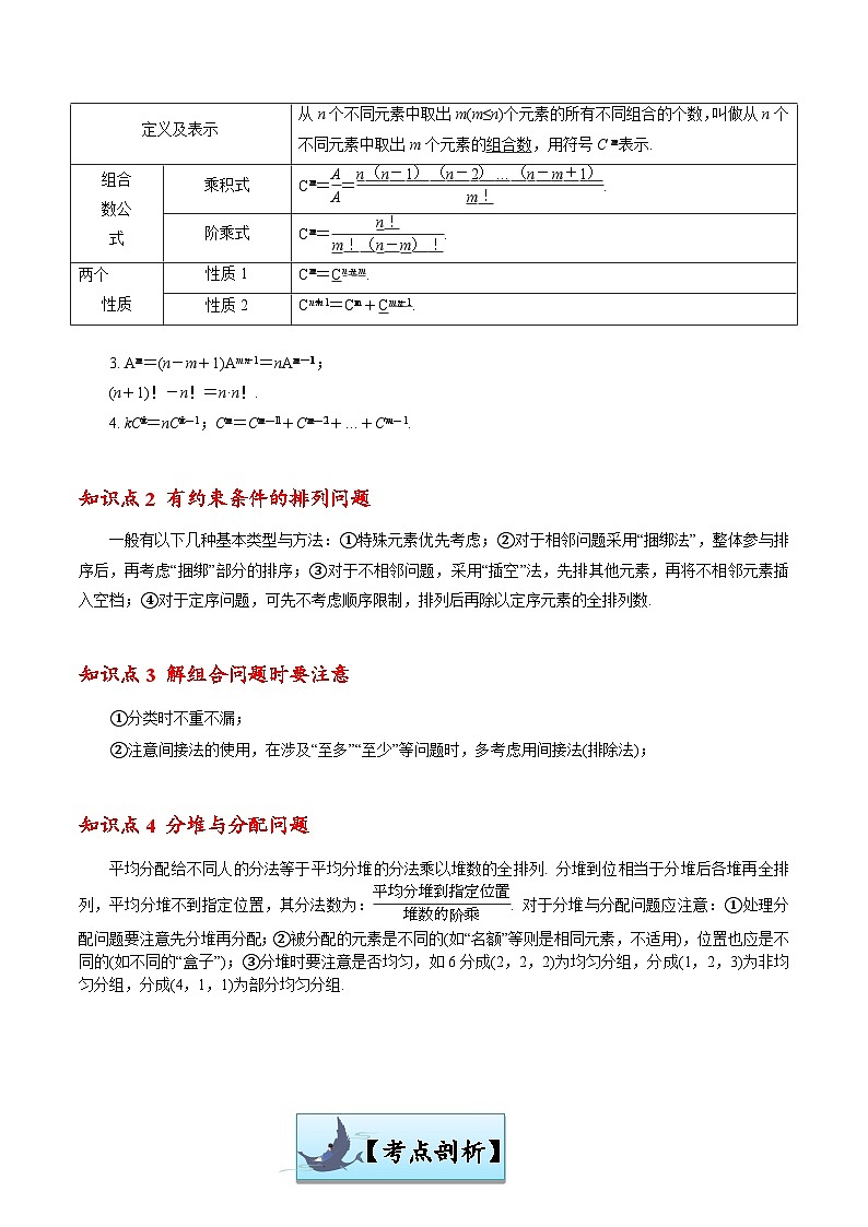 第12讲 排列组合-【寒假讲义】高二数学寒假讲义练习（新人教A专用）02