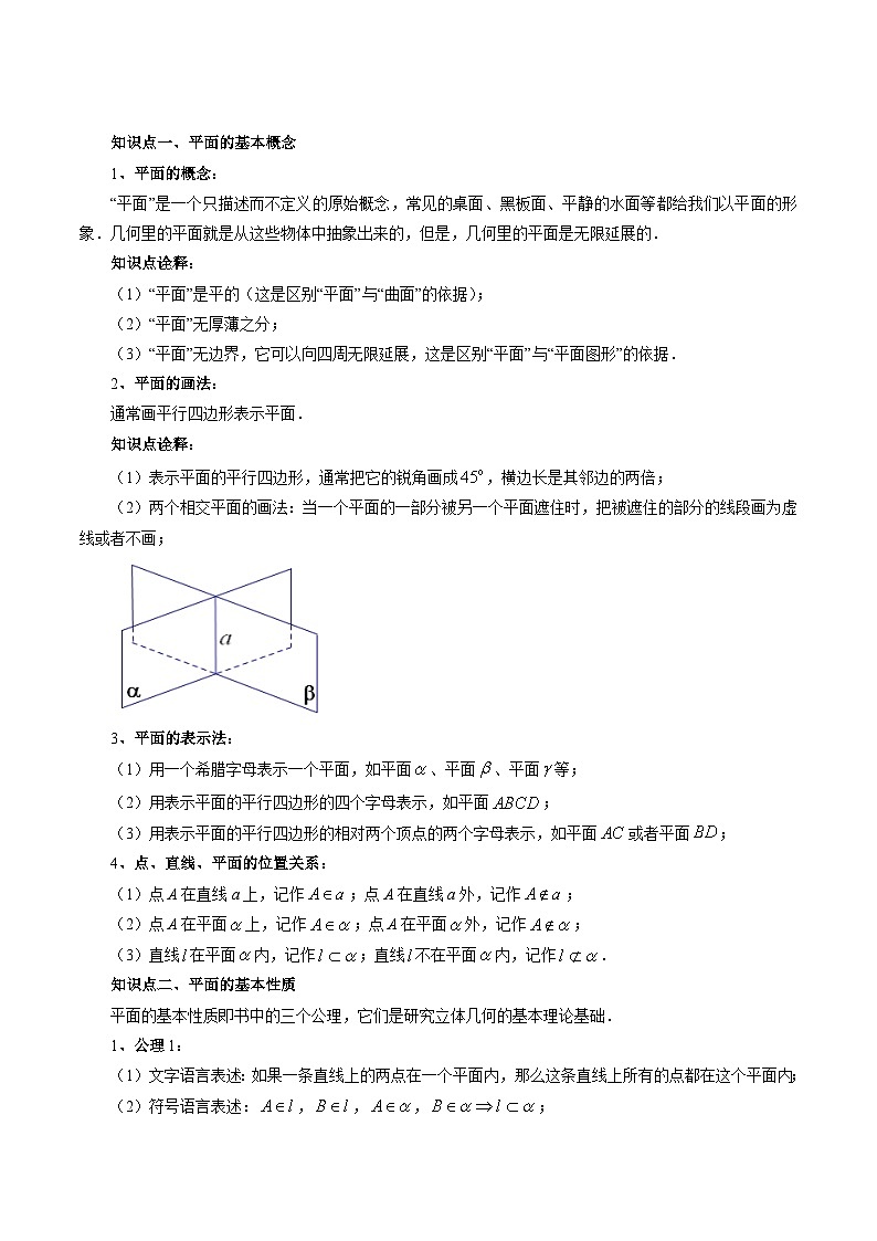 【寒假作业】高中数学 高一寒假巩固提升训练 专题10+空间点、直线、平面之间的位置关系（十大考点）-练习02