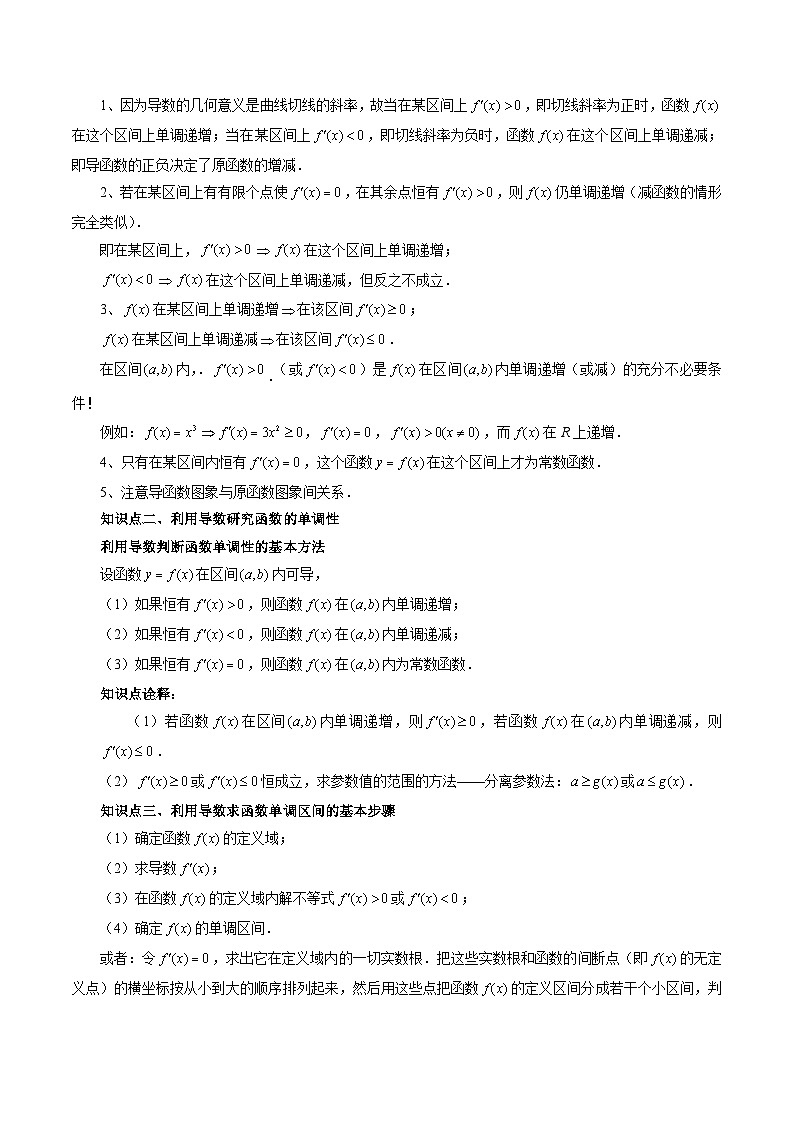 【寒假作业】人教A版2019 高中数学 高二寒假提升训练专题03 函数的单调性（五大考点）-练习02