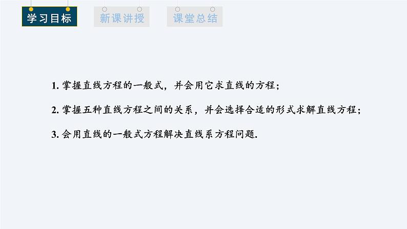 2.2.3 直线的一般方程 课件高二数学人教A版（2019)选择性必修102