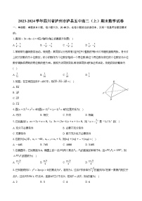 2023-2024学年四川省泸州市泸县五中高二（上）期末数学试卷（含解析）