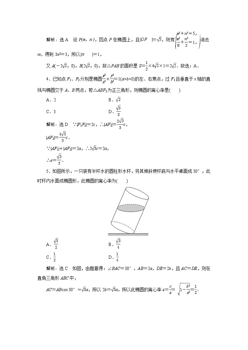 42椭圆专项训练—2024届艺术班高考数学一轮复习（文字版  含答案）02