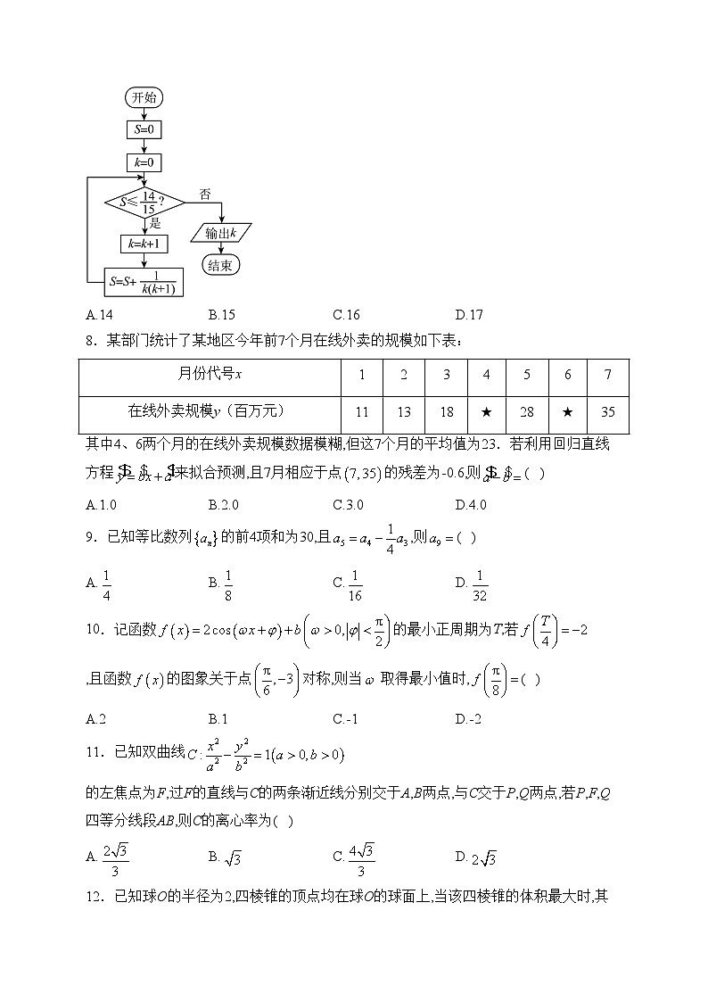 河南省开封市五县2023届高三下学期开学考试数学（文）试卷(含答案)第2页