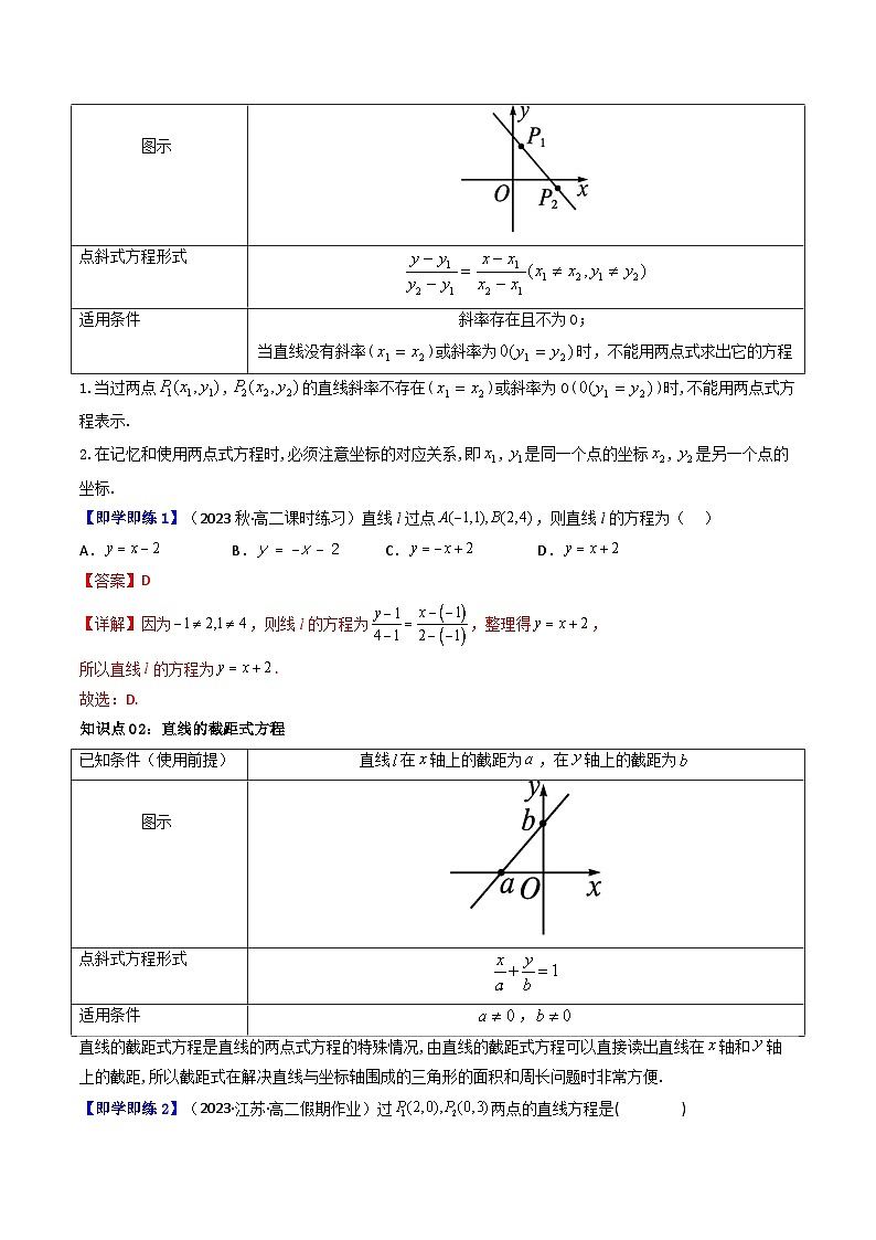 第04讲 直线的两点式方程-高二数学同步热点题型导与练（人教A版选择性必修第一册）02
