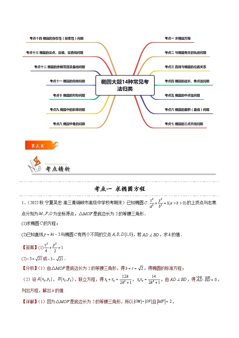 考点08 椭圆大题14种常见考法归类高二数学高效讲与练(人教A版2019选择性必修第一册)03