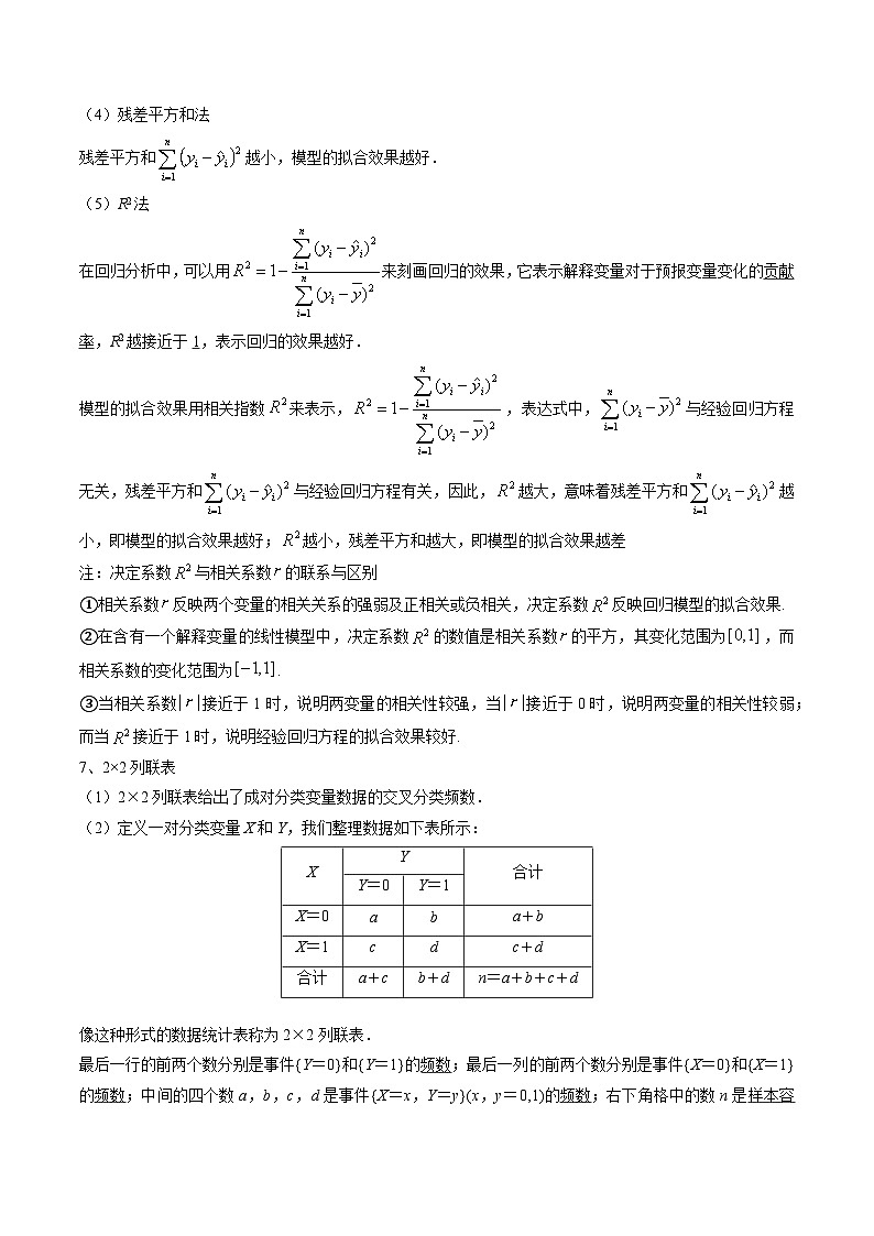 考点30 相关性、回归分析及独立性检验10种常见考法归类-2023-2024学年学年高二数学高效讲与练(人教A版2019选择性必修第三册)03