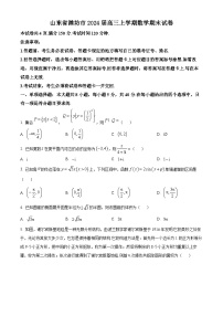 山东省潍坊市2024届高三上学期数学期末试卷及答案
