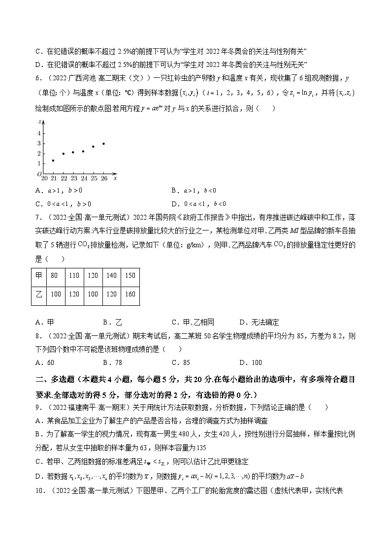 第05讲 第九章 统计与成对数据的统计分析（综合测试）（原卷版）第2页