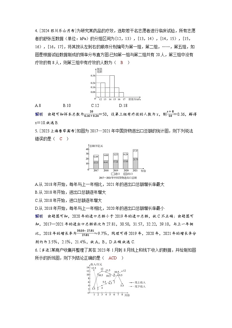 备考2024届高考数学一轮复习分层练习第九章统计与成对数据的统计分析第1讲随机抽样统计图表第2页